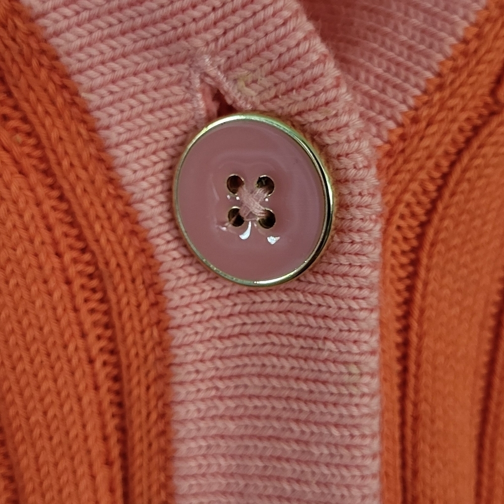 Talbots Ribbed Button Front Tipped Cardigan - Picture 3 of 7